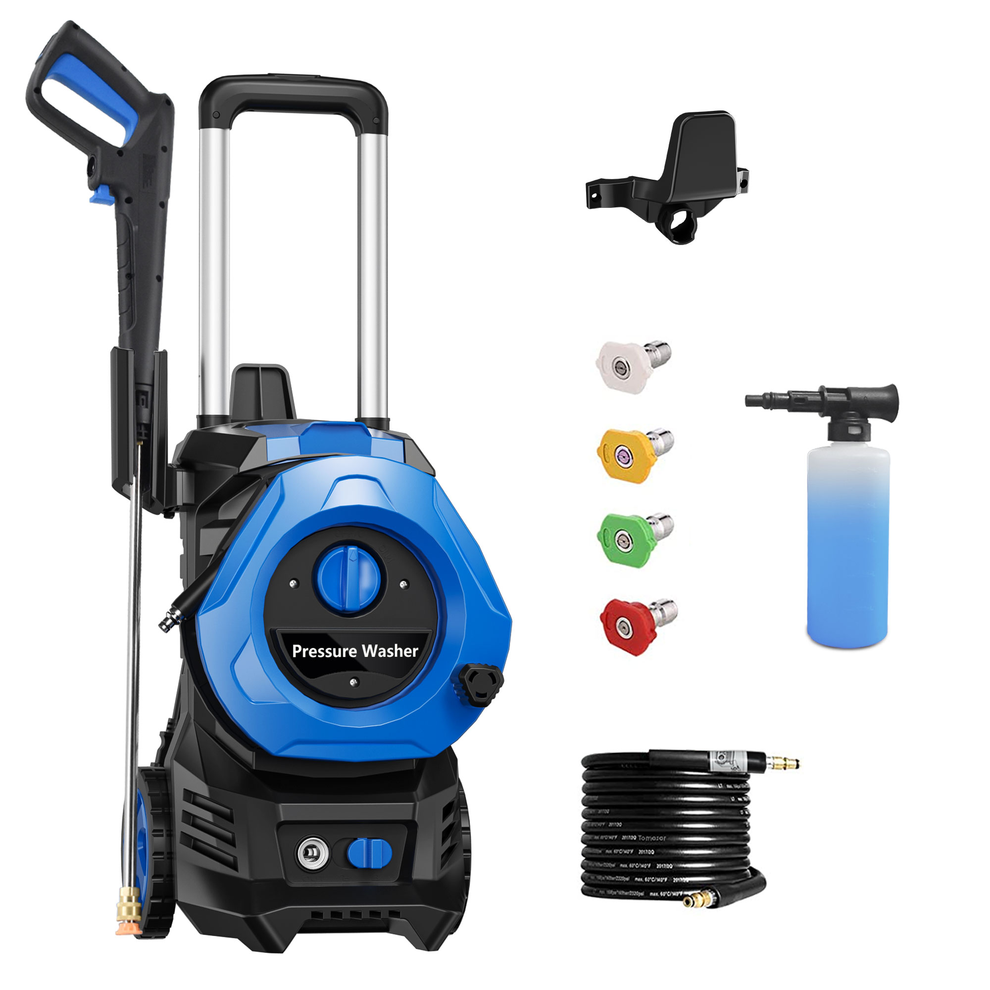 Electric Pressure Washer 4000Psi Max Pressure 2.6GPM Power Washer with 25  Ft Hose，4 Quick Connect Nozzles, Soap Tank Car Wash Machine/Car/Driveway/ Patio/Pool Clean, Blue – PANRANO TOOL